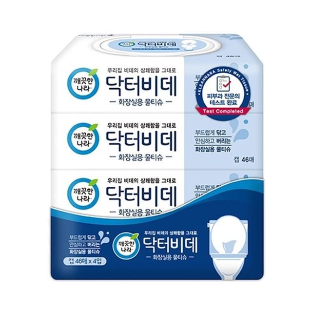 화장실용 물티슈 캡형 46매 4팩