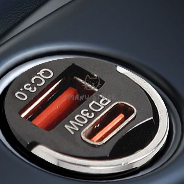 차량용고속충전기 시가잭USB 차량용 QC3.0 PD 고속충전 매립형 시거잭 블랙