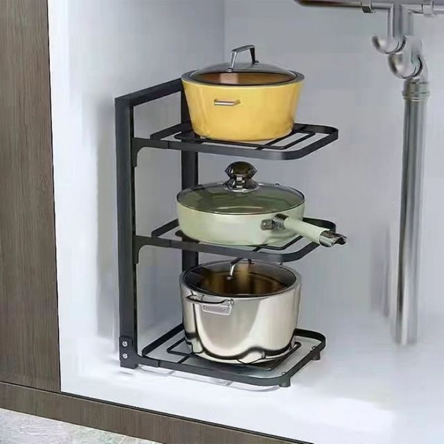 높이 조절 접시 그릇 냄비 후라이팬 정리대