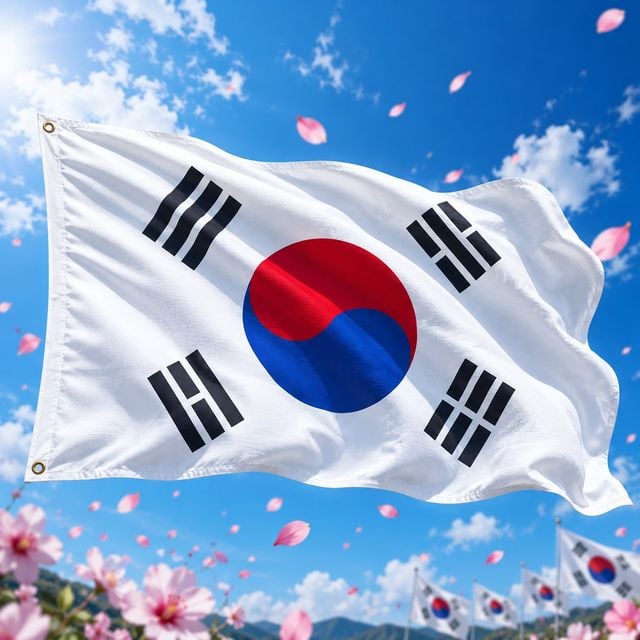 국산 고급형 대형 태극기 게양용 응원용