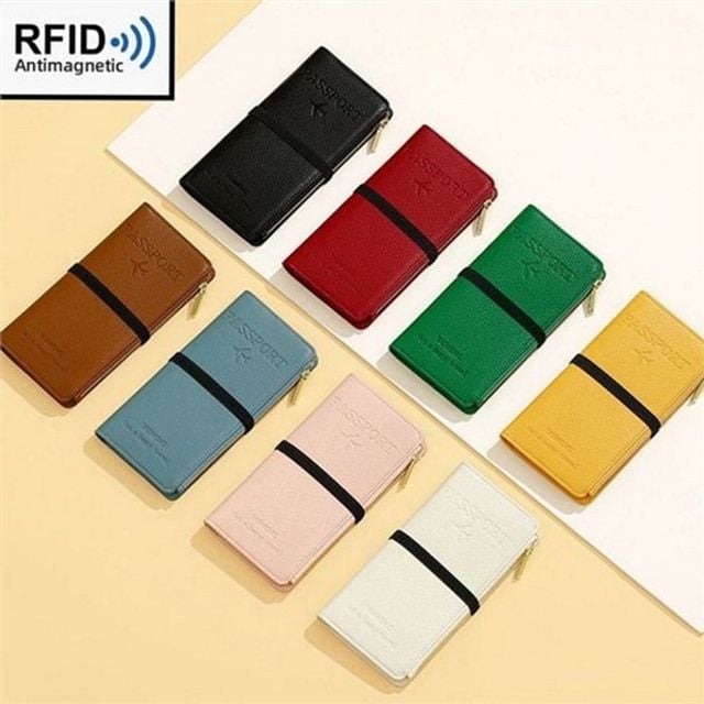 여행용 rfid 여권 지갑 다채로운 pu 가죽 여권 지갑 다용도