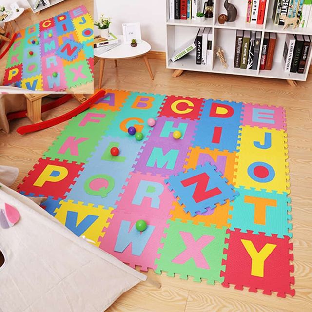 영어 퍼즐매트 26P 30x30cm 바닥퍼즐매트 바닥매트 두꺼운매트 놀이방매트