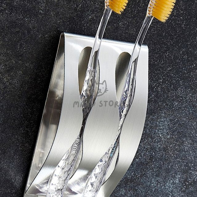 욕실거치대 욕실칫솔걸이 부착식 스텐 칫솔걸이 2구