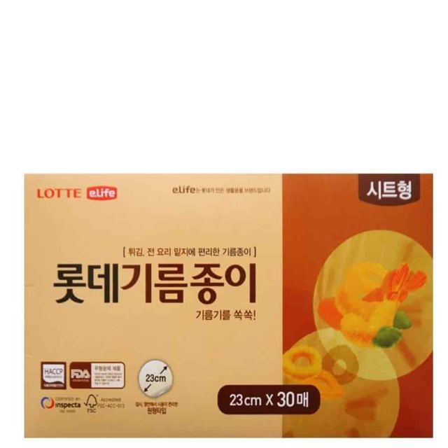 기름종이 23cm 30매 후라이팬기름종이 생선기름 유산지 전기름종이