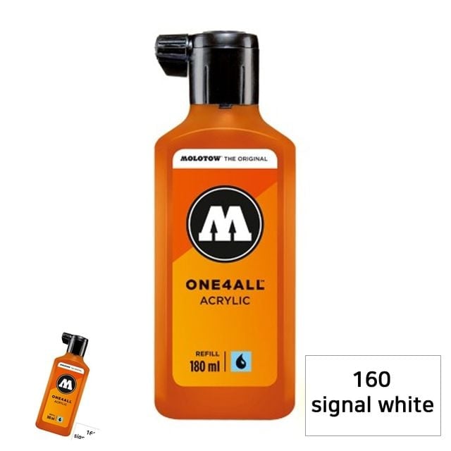 마커펜잉크 캘리그라피마카 원포올 마카 리필 180ml 160 signal white