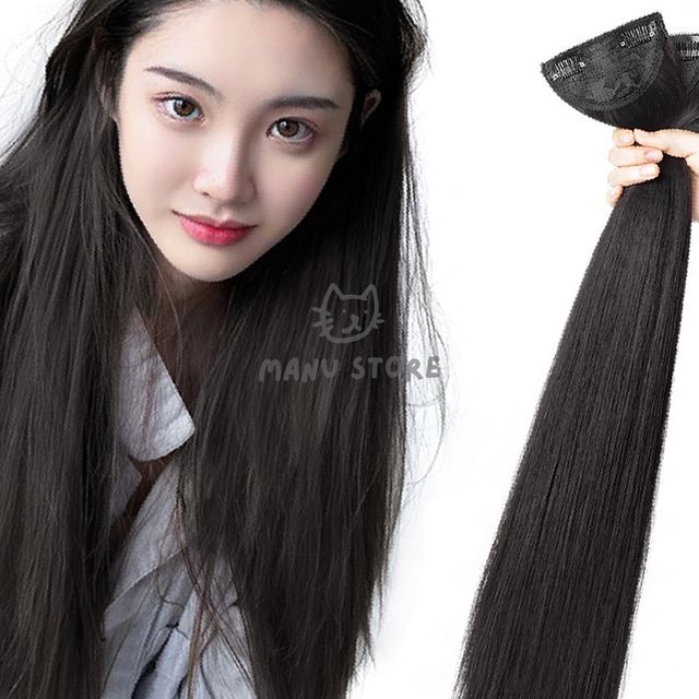 여성헤어피스 긴생머리피스 부분가발 헤어피스 3p세트 60cm 블랙