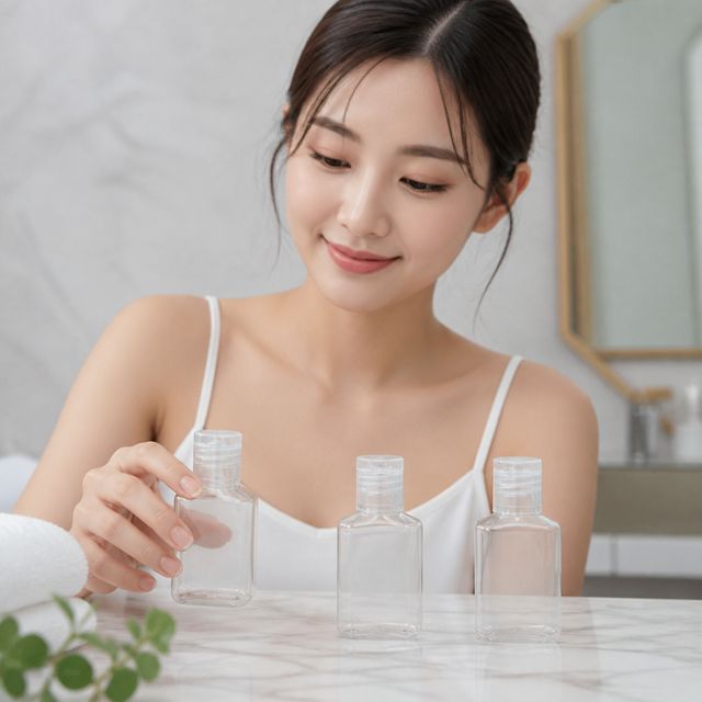 여행 화장품 용기 50ml 똑딱이 미니 공병 케이스 뷰티 소품 - 이미지 1