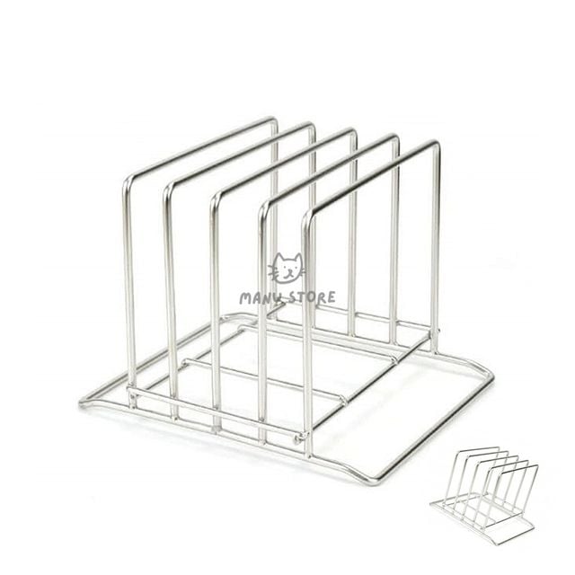 다용도주방수납홀더 쟁반꽂이 스텐 도마 받침대 소 4구