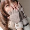 겨울 니트 여성 벙어리 반장갑 스마트폰 터치 - 이미지 3