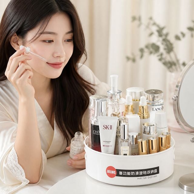 360도 회전 양념통 선반 화장품 정리대 수납함 테이블 주방 데스크