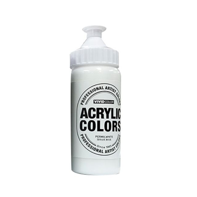 혜명몰 종이나라 비비드 아크릴물감 220ml 퍼머넌트 화이트 미술용품 - 통 (1개입) 미술놀이 그림물감 미술 - 이미지 1