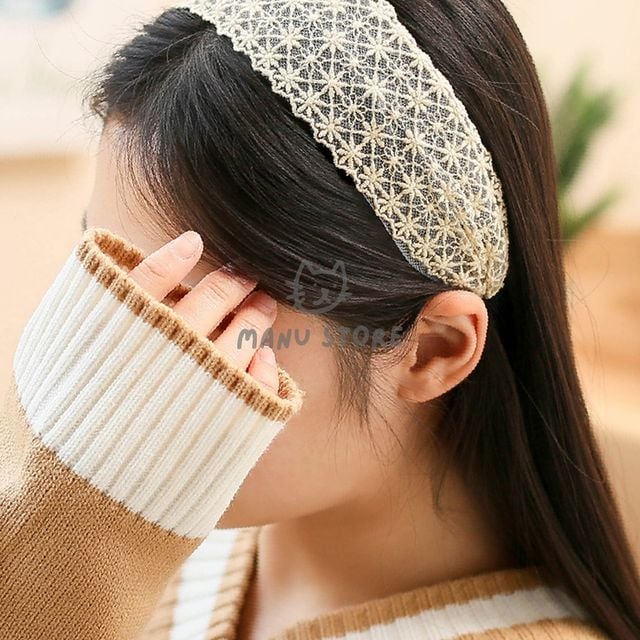 헤어악세사리 헤어띠 레이스 헤어밴드 아이보리