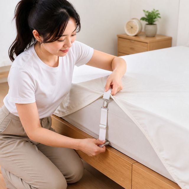 고정 밴드 침대 시트 탄성 스트랩 4P 침구 정리 홀더