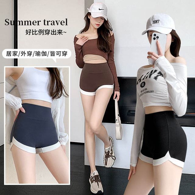 남성 러닝 반바지 더블 레이어 가짜 투피스 3점 - 이미지 3