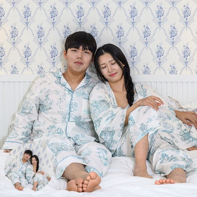 여성민소매상하세트 여성면파자마세트 잠옷 디오레 여성용 파자마 상하의 세트 L 민트