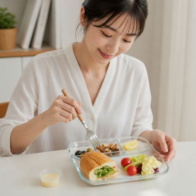 내열유리 식판 4구 나눔접시 투명 강화유리 식기 반찬 그릇 - 이미지 1