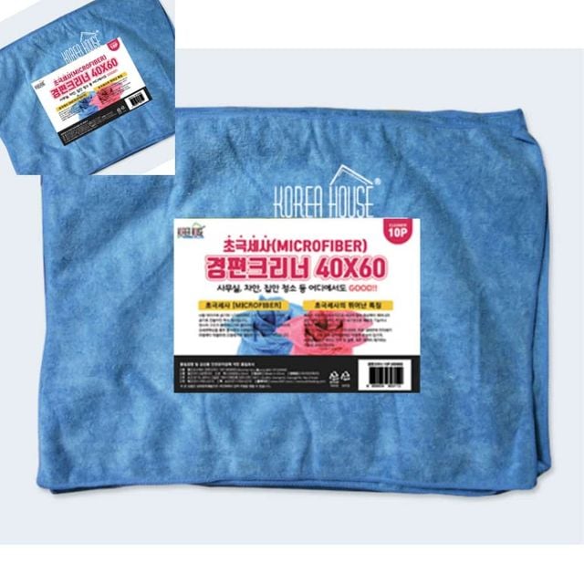 극세사경편 40x60 10P 블루 손걸레 청소걸레 경편걸레 청소걸래