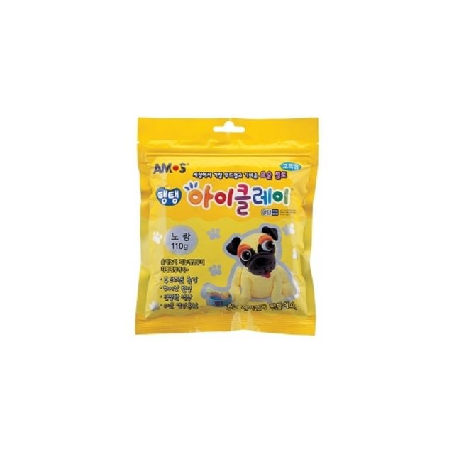 혜명몰 아모스 6000 탱탱아이클레이 110g 노랑 - 박스 (50개입) 클레이만들기 클레이놀이 만들기놀이 찰흙 - 이미지 1