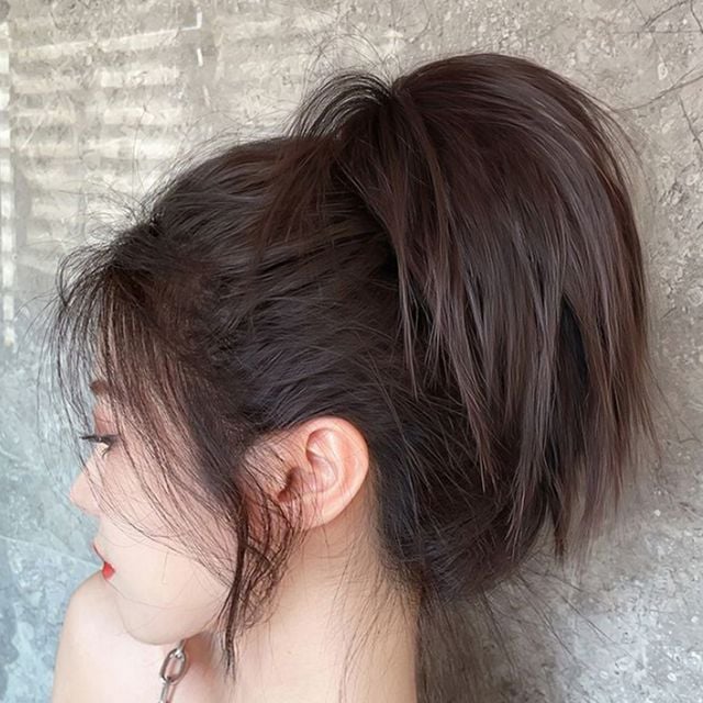 여성 패션 올림 머리 페이크 볼륨 묶음 머리 가발