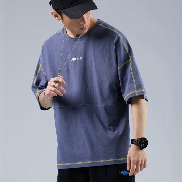 빅사이즈 남자 ins 트렌드 여름 반팔 티셔츠