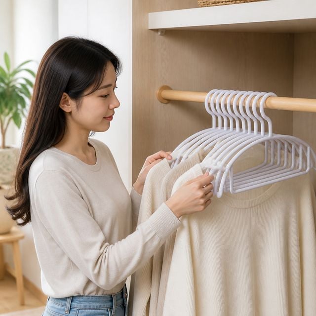 옷걸이 10P 어깨변형방지 자국방지 넌슬립 수납정리용품