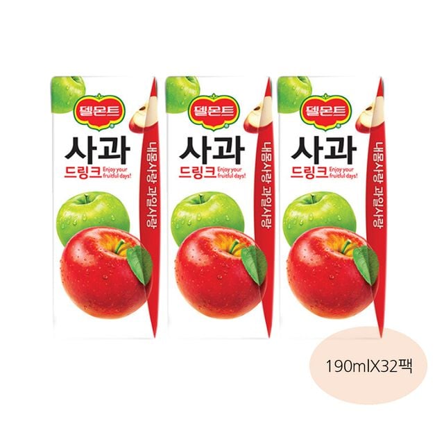 델몬트 과즙주스 사과 190mlx32팩