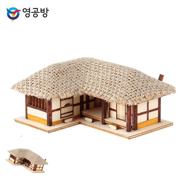 목재피규어 나무조립키트 미니 기역자 초가