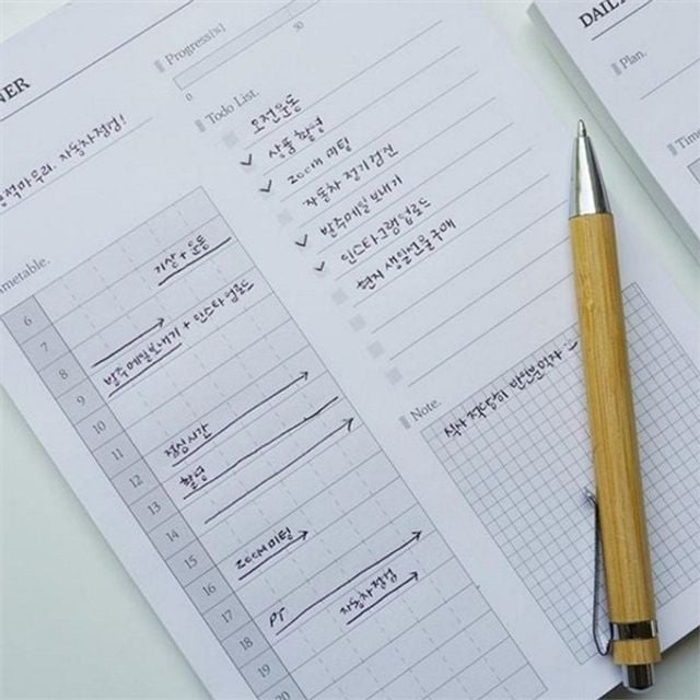 데일리 플래너 시간 관리 플래너 일일 학습 스터디 계획표 노트 하루