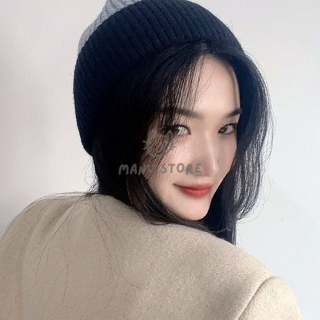 겨울등산 겨울러닝 기모 니트 비니 그레이