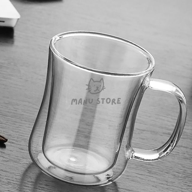 손잡이유리잔 이중유리컵 이중 유리컵 400ml