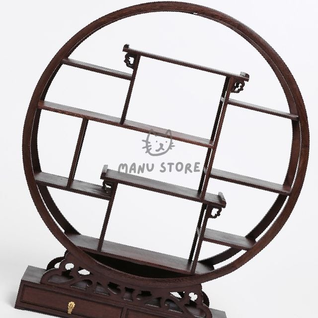 찻잔전시대 원목장식장 송악 찻잔 다관 장식장 60x70cm