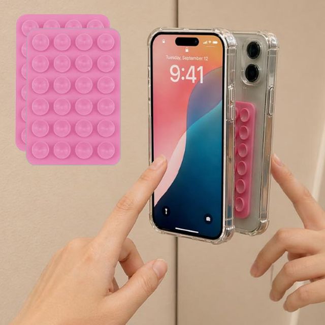 휴대푠 부착용 실리콘 흡착판 2P 핸드폰 뽁뽁이 문어빨판 패드 거치대
