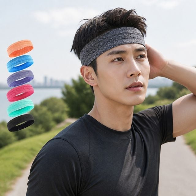 스포츠 헤어밴드 땀흡수 밴드 러닝 운동 머리띠 헬스 땀방지용 - 이미지 1