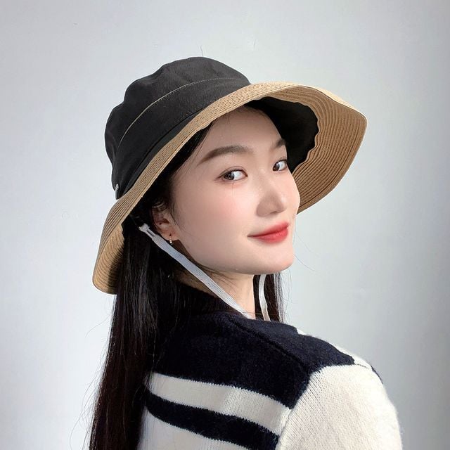 벨루아 버킷햇 여성용 차콜 사파리모자 챙모자 벙거지모자 - 이미지 1