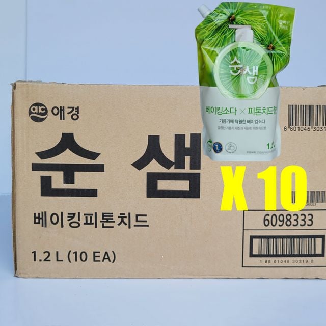 애경 순샘 베이킹피톤치드 1.2L 리필형 10개(1box) - 이미지 1