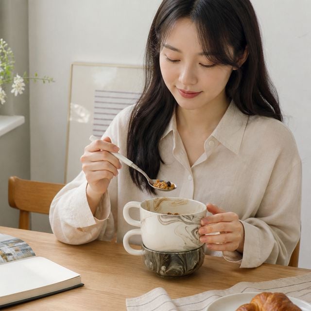 도자기 시리얼 그릇 디자인 홈카페 식기 테이블웨어 - 이미지 1