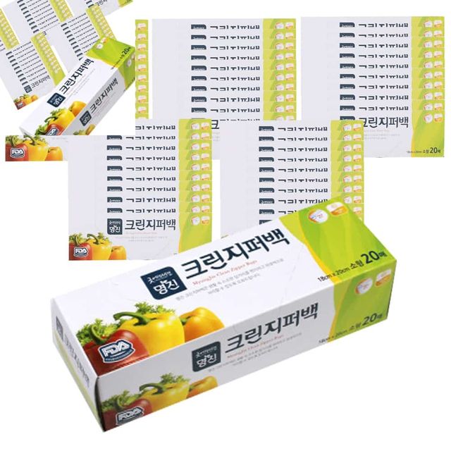 크린지퍼백 S 18x20cm 20매 50개입 지퍼팩 음식지퍼백 소분지퍼백 냉장고지퍼백
