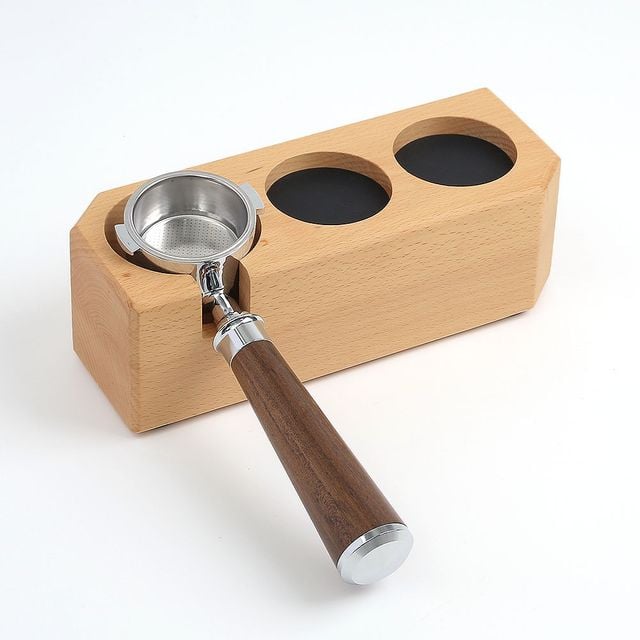 바리스타 우드 탬퍼받침대 커피 포터필터 거치대 58mm - 이미지 1