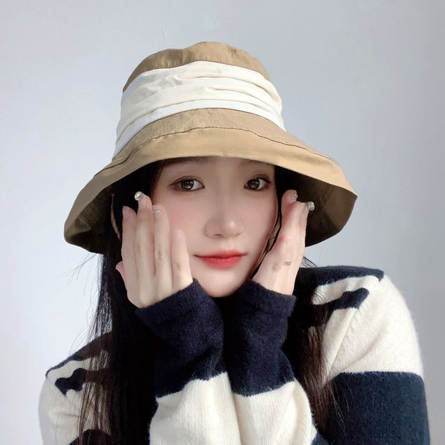 버킷 햇 블랙 가을 여성 사파리 모자 - 이미지 5