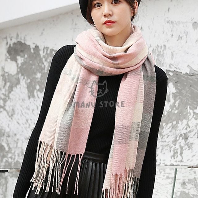 패션머플러 여자머플러 소프트 머플러 핑크그레이