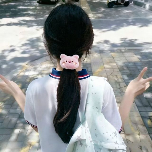 동물 머리끈 돼지 병아리 오리 푸들 강아지 머리끈 스크런치 헤어악세사리 헤어밴드 헤어끈 - 이미지 9