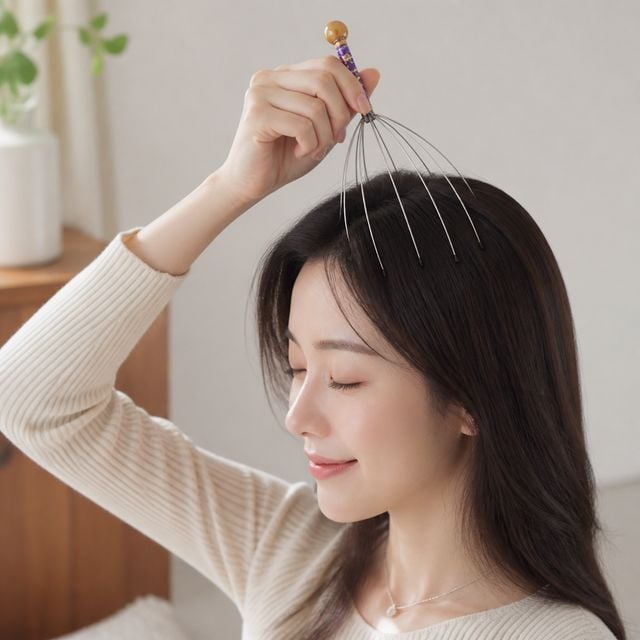 두피 마사지기 머리 지압 도구 셀프 케어용 괄사