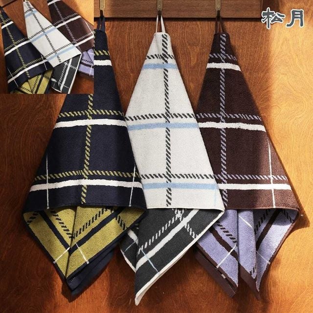 양면배색 수건 CM체크 40x90cm 코마사 30수 코마면 고밀도타월 대형목욕타올