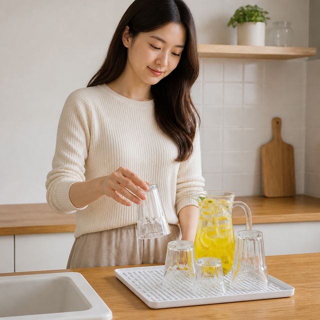 식기건조대 물빠짐 그릇정리대 싱크대 주방 식기정리대 설거지 컵받침
