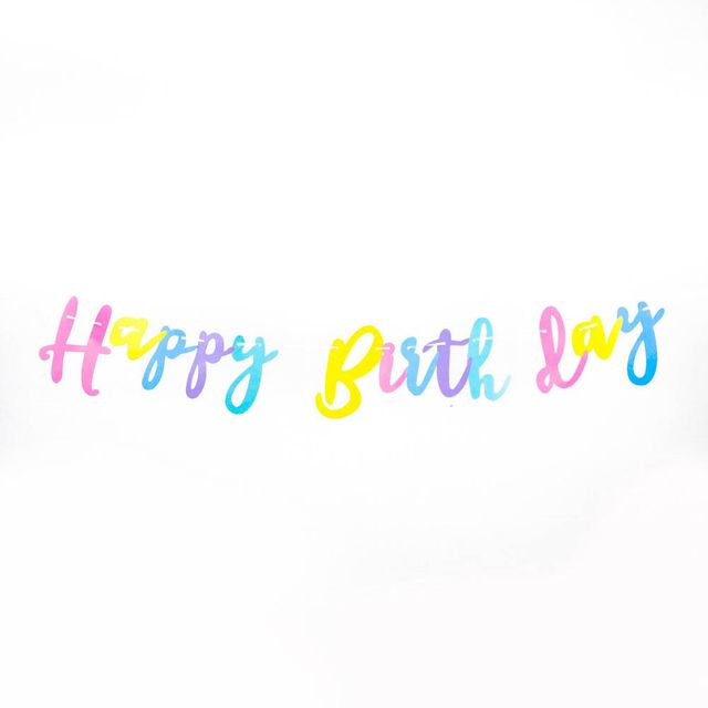 생일파티 파스텔 캘리그래피 1m 가랜드
