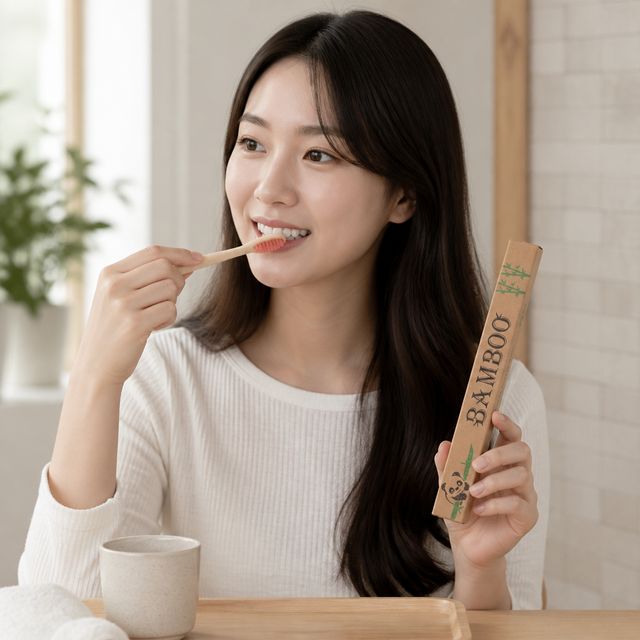 밤부 대나무 칫솔 제로웨이스트 답례품 판촉용 - 이미지 1