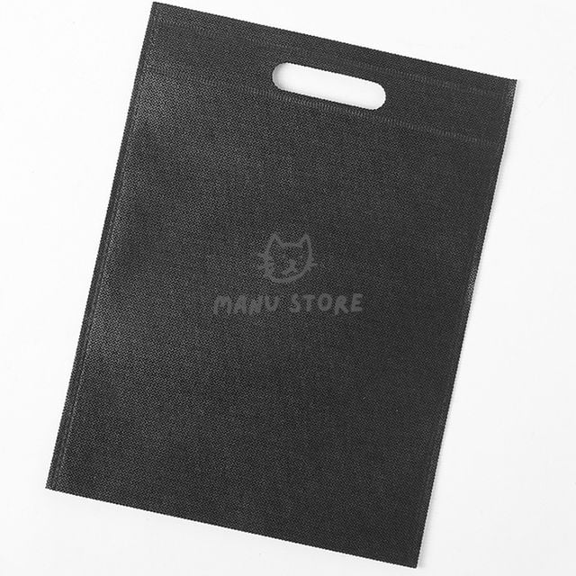 부직포주머니 에코백파우치 컬러 부직포 가방 10p세트 25x35cm 블랙