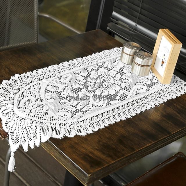 레이스테이블보 레이스깔개 레이스 테이블 러너 33x100cm 아이보리