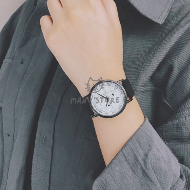 가죽손목시계 수험생시계 여성 손목시계 블랙