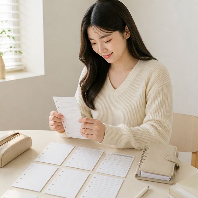 M5 다이어리 커버 인조 가죽 바인더 일기장 스케줄러 5공 속지 문구 꾸미기 - 이미지 1
